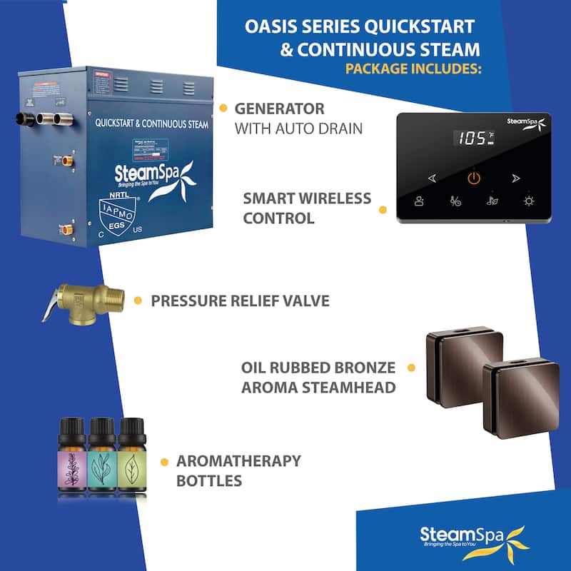 Oasis Series 10500-Watts Steam Generator with Continuous Steam Plus Fully Wireless Handheld Control