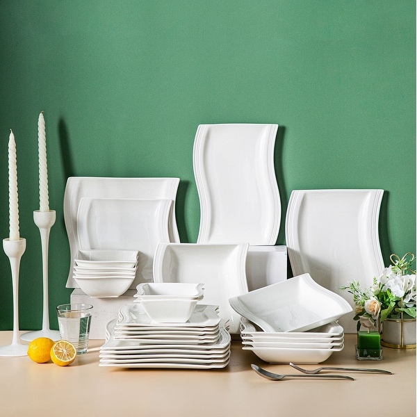 Square dinnerware outlet sets for 6