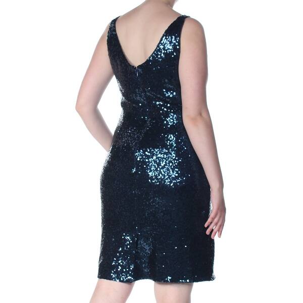 Shop Nightway Womens Navy Sleeveless Knee Length Evening Dress