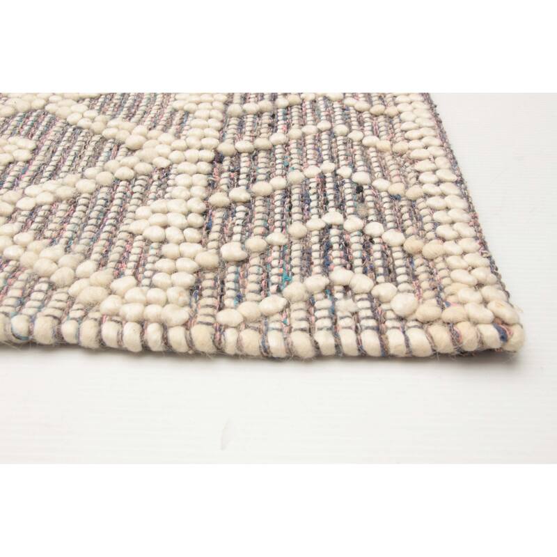 ECARPETGALLERY Braid weave Sienna Grey Wool Rug - 6'1 x 8'11