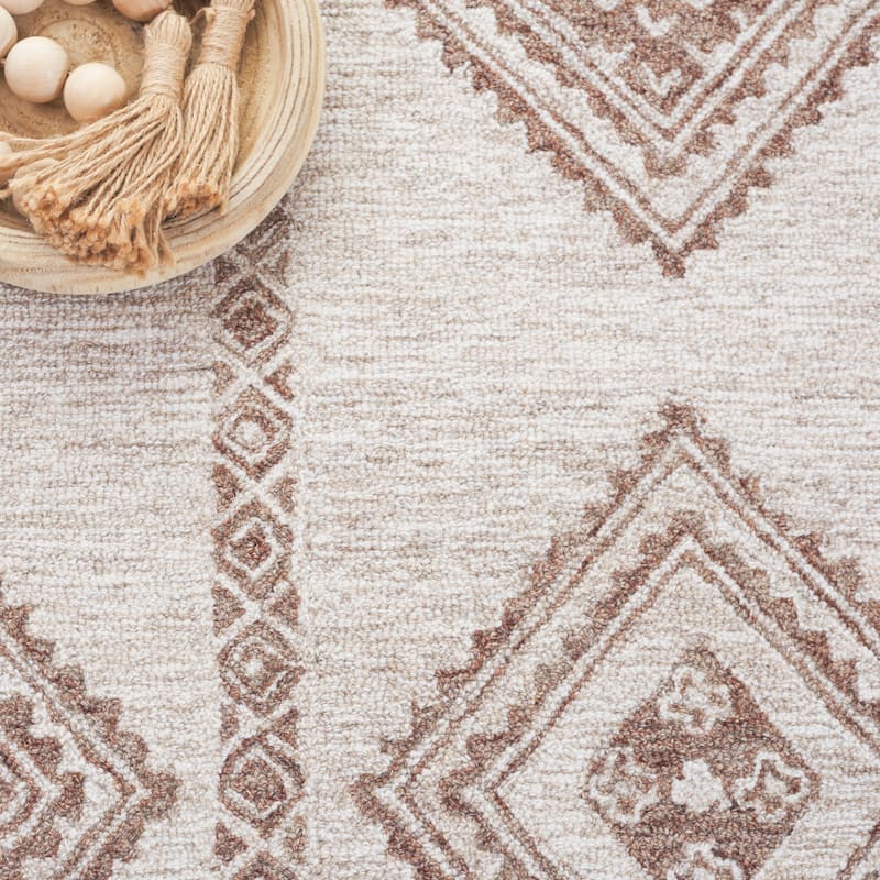 SAFAVIEH Handmade Kenya Tiburcia Rustic Southwestern Boho Wool Rug