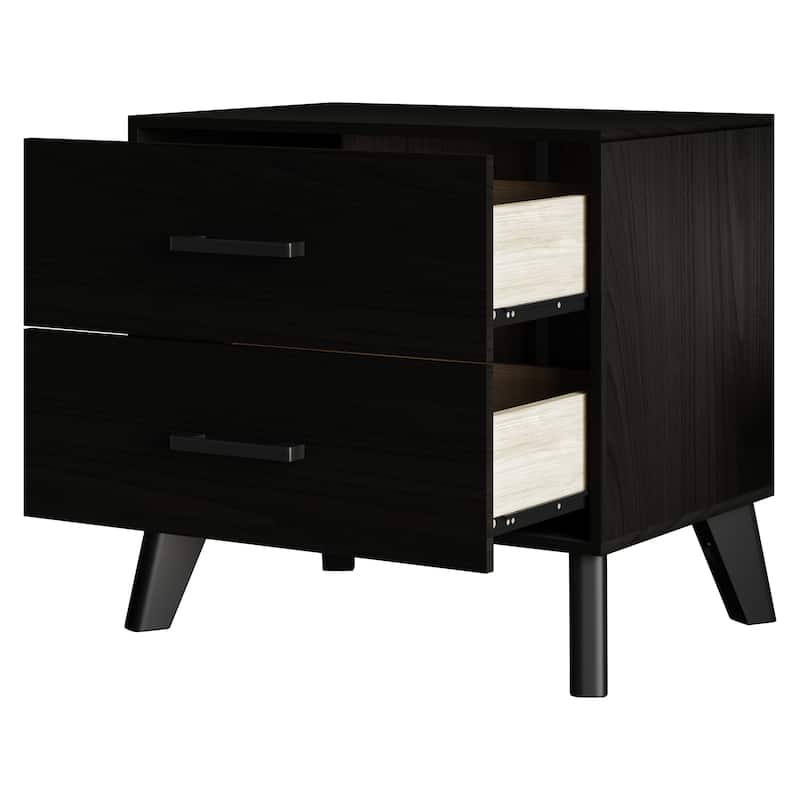 CraftPorch Classic Style 2-Drawers Wooden Nightstand
