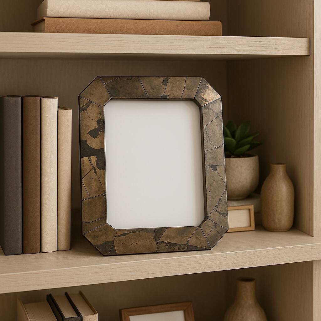 Decorative Antiqued Metal Photo Frame - Brown