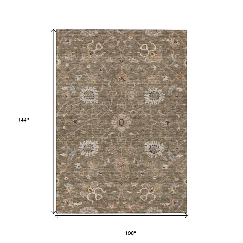 HomeRoots Floral Traditional Rectangle Outdoor Rug