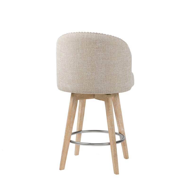 Madison Park Boyle Upholstered 360 Degree Swivel Counter Stool 26" H