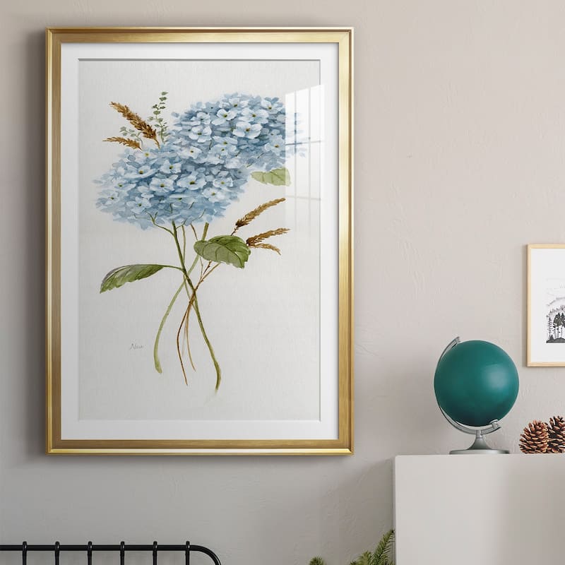 Petite Blue Hydrangea I Premium Framed Print - Ready to Hang
