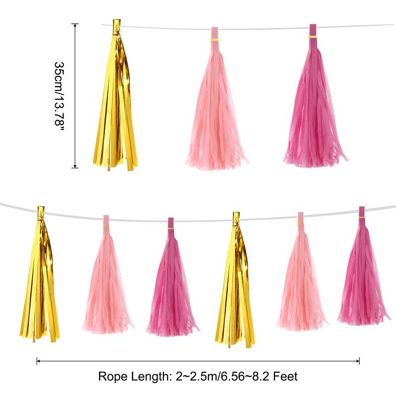 15Pcs Tassel Garland Banner with Rope