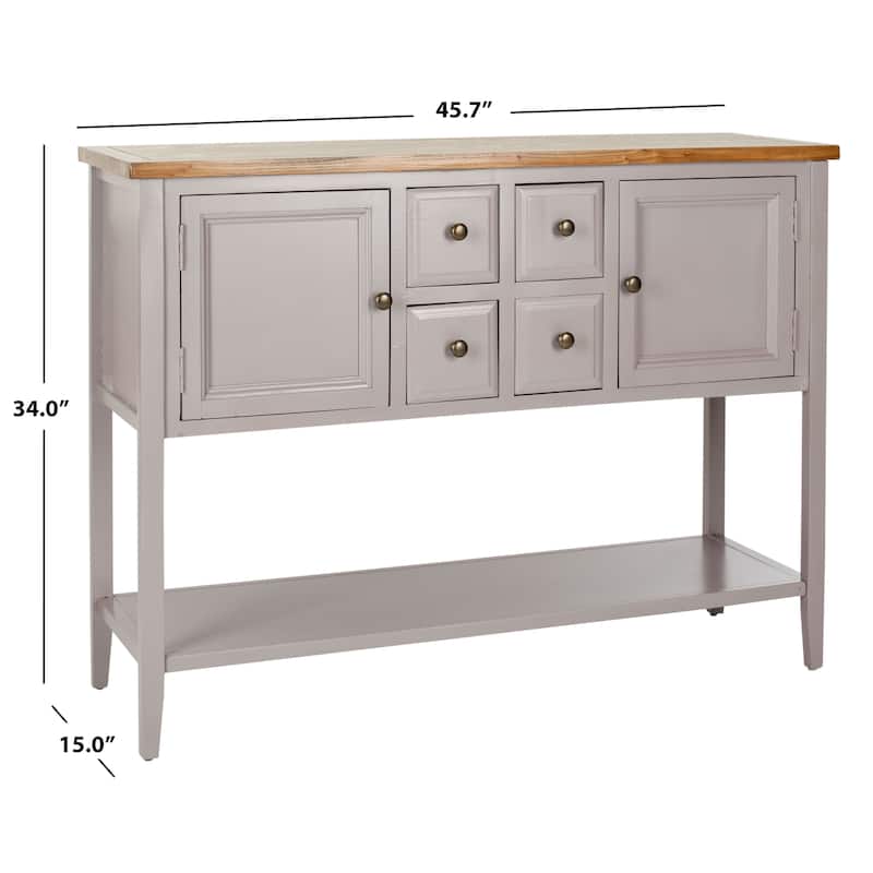 SAFAVIEH Milenija Oak Finish Storage Sideboard - 45.7" x 15" x 34" - 17Wx48Dx22H