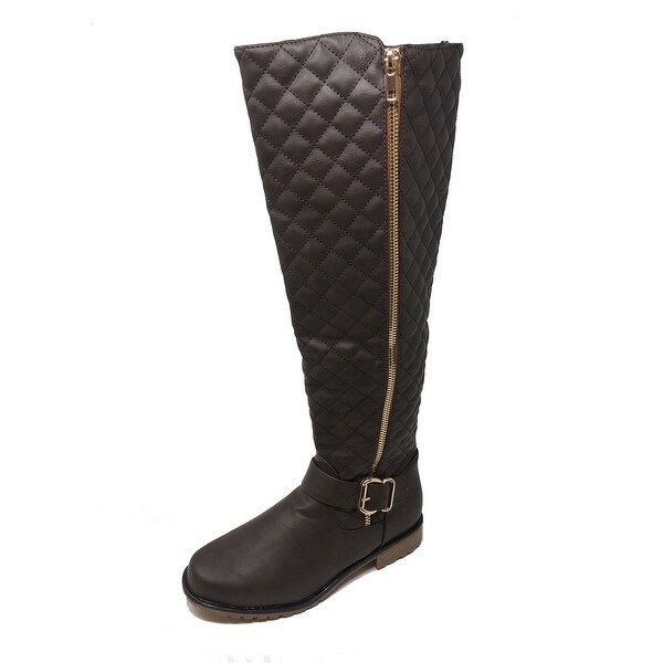 quilted boots brown