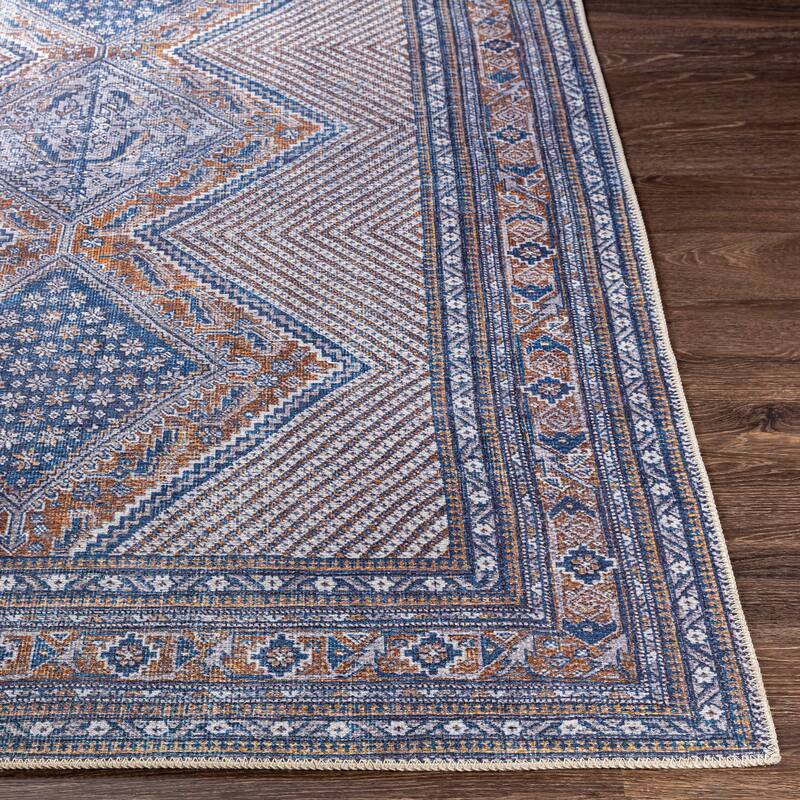 Livabliss Silvia Vintage Medallion Printed Machine Washable Area Rug