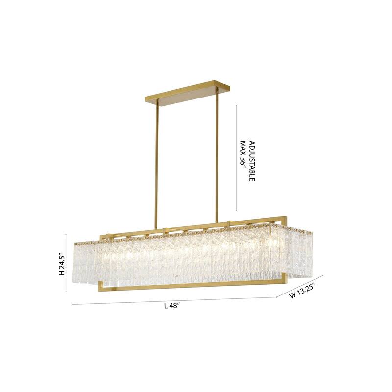 9 Light Gold Chandelier With Clear Glass Accents