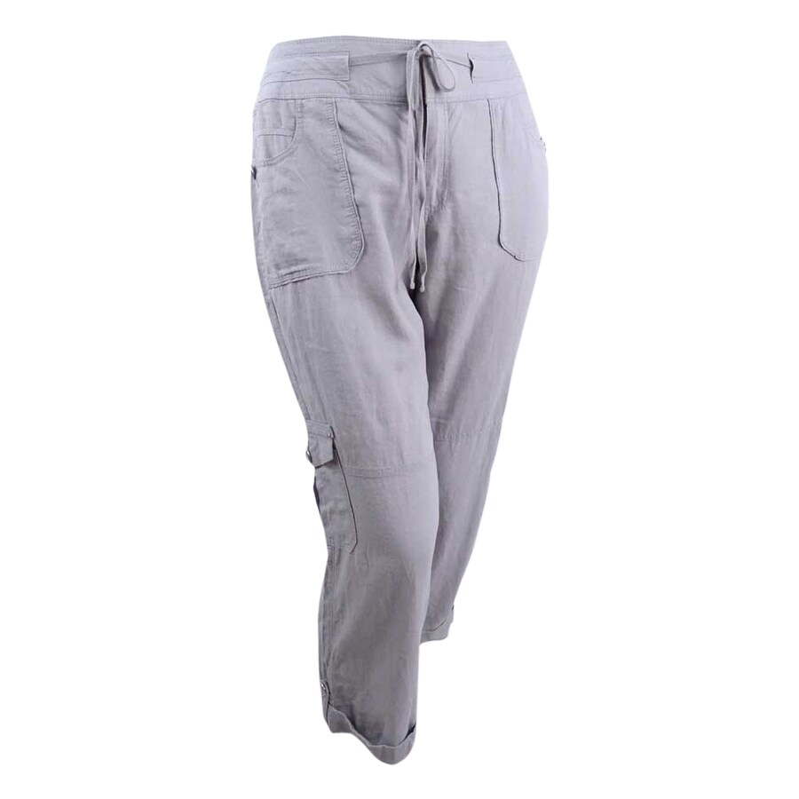 Shop Black Friday Deals On Inc International Concepts Women S Roll Tab Cargo Pants 14 Sky Grey Sky Grey 14 Overstock 22991664