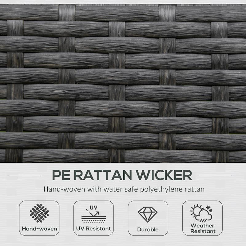 Outdoor Wicker Rocking Chair with Padded Cushions, Aluminum Porch Rocker Chair with Armrest