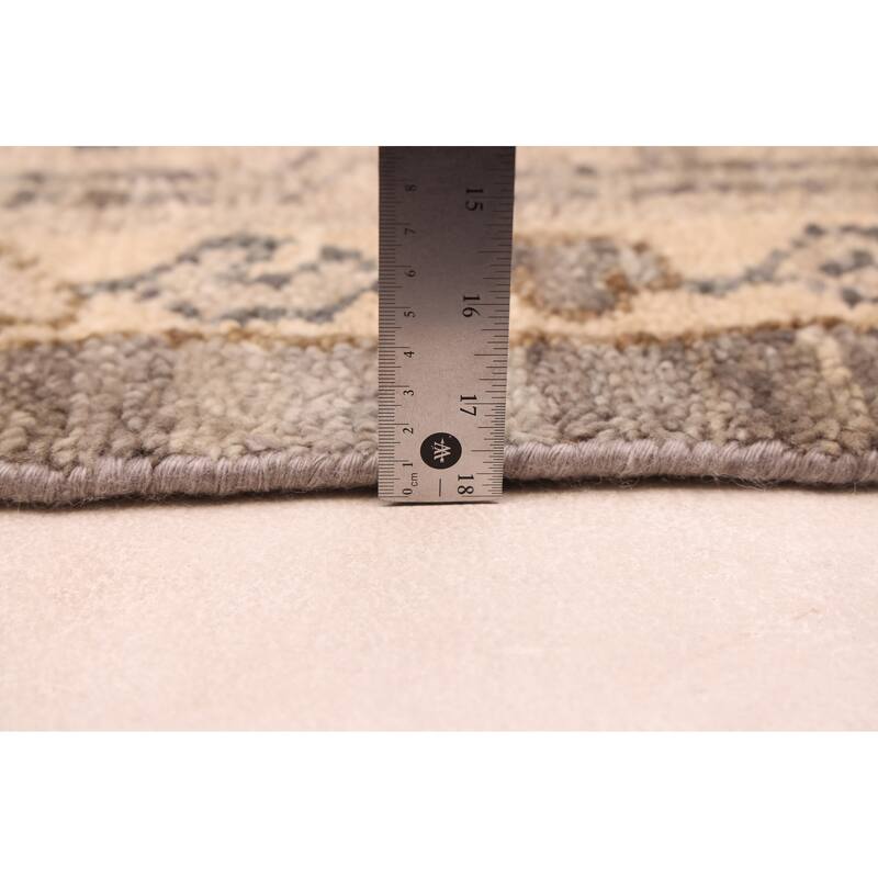 ECARPETGALLERY Hand-knotted Jules Serapi Ivory, Light Grey Wool Rug - 9'1 x 12'0