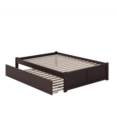 Platform Bed with Trundle - Modern Design, Sturdy Frame, Easy Assembly - Home Stock