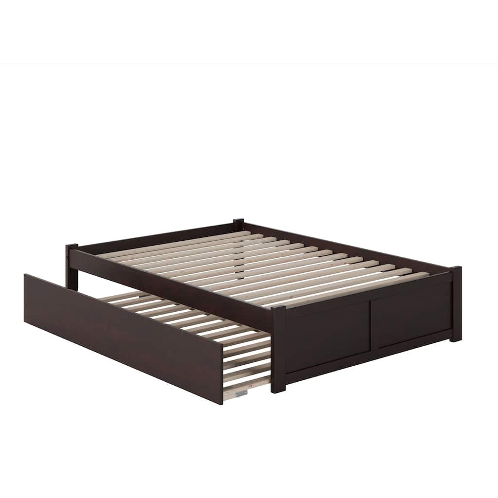 Platform Bed with Trundle - Modern Design, Sturdy Frame, Easy Assembly - Home Stock