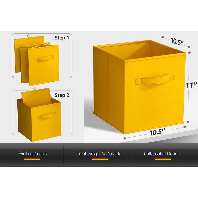 Sorbus 11" Foldable Storage Cube Basket Lightweight Organization Solutions - Single Pack - 11" x 10.5 x 10.5