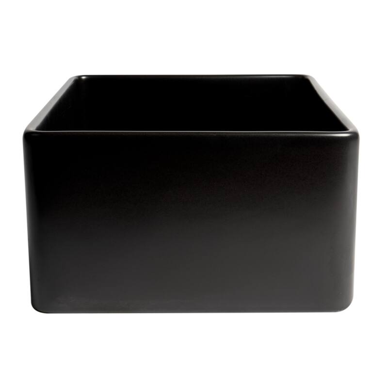 Black Matte Smooth Apron 24" x 18" Single Bowl Fireclay Farm Sink