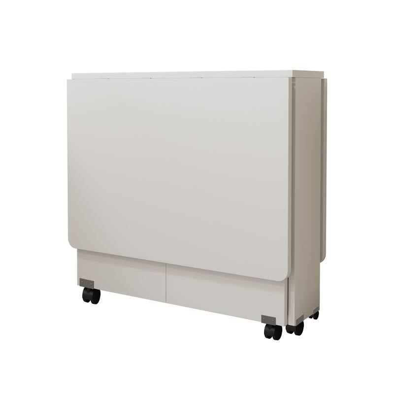 HOMYLIN Folding Drop Leaf Dining Table with Wheels