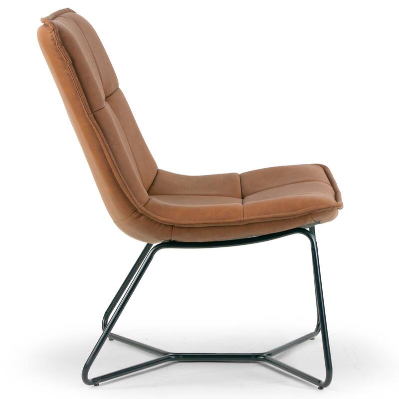 Aurele Armless Accent Chair with Black Metal Legs