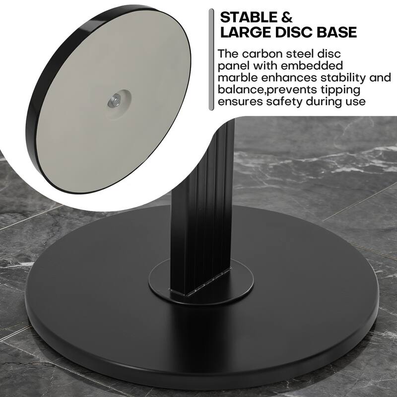 Freestanding Metal Coat Rack with 10 Hooks and Heavy Duty Marble Base - 68.1"H x 18.5"W(top) x 13.2"Dia(base)