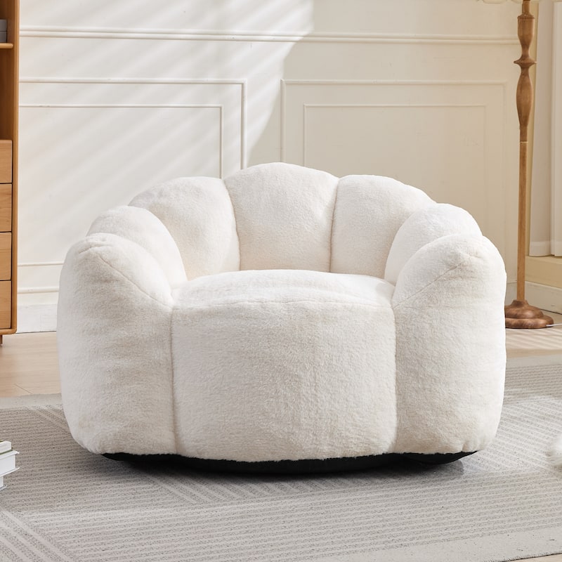 Lotus Type Compression Lazy Sofa Oversized Bean Bag Sofa Accent Chair for Adults with Pull Strap and Non-slip Base, Easily Moved