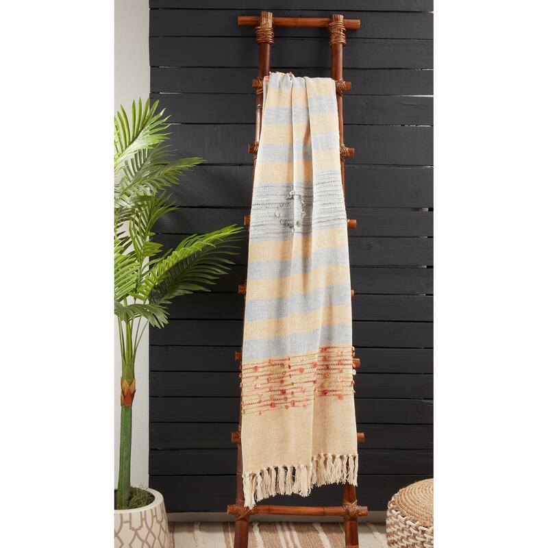 Throw Blanket With Striped Design
