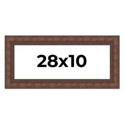 28x10 Frame Pewter Solid Wood Picture Frame Width 1.625 Inches | Interior Frame Depth 0.6875 Inches