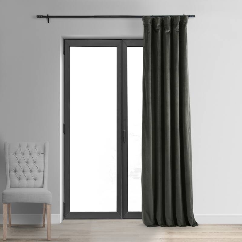 Exclusive Fabrics Signature Velvet Blackout Curtains - 96 Inches Long, (1 Panel) - Luxurious Drapery for Light Control.