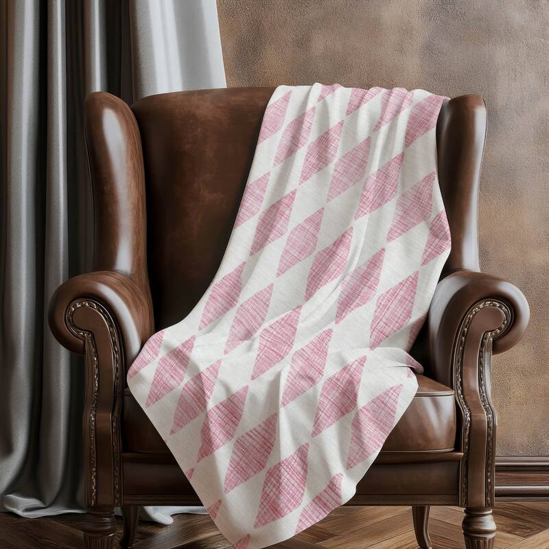 Premium Machine Washable Modern Argyle Sherpa Throw Blanket
