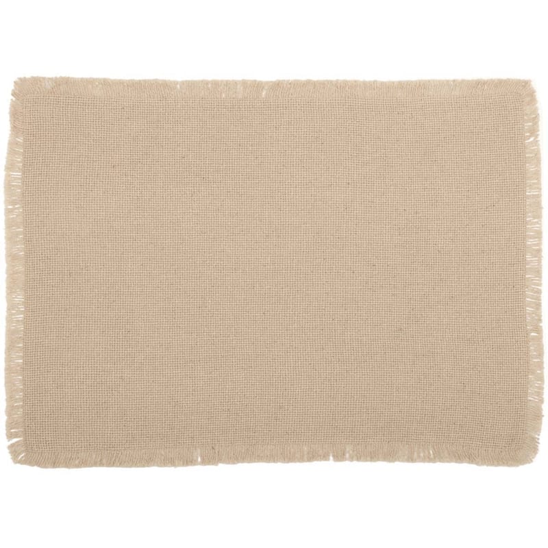 Burlap Placemat Fringed Set of 6 12x18 - Placemat 12x18