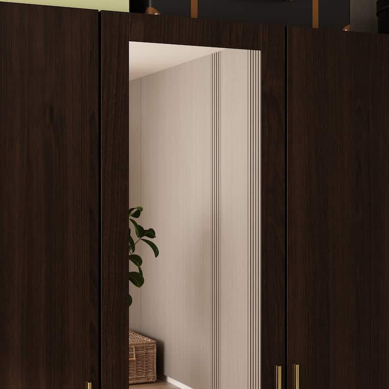 63"W Family Wardrobe/Armoire/Closet by Timechee with Mirror Doors