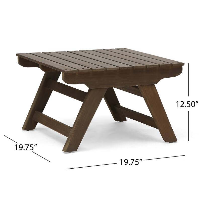 Sedona Outdoor 4 Seater Acacia Wood Chat Set with Side Table and Coffee Table by Christopher Knight Home