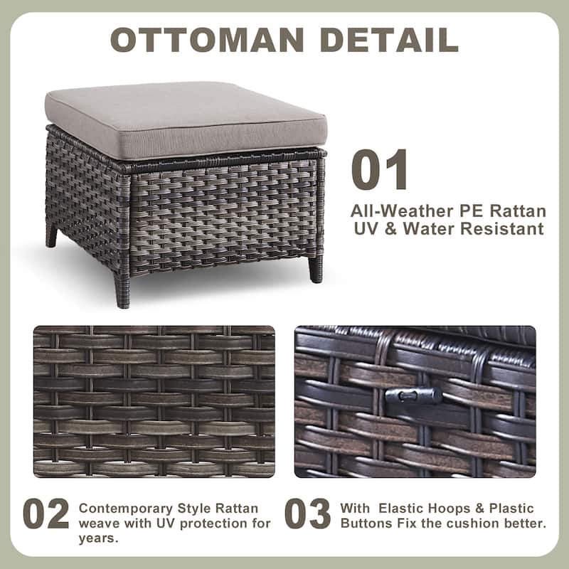 Fire Pit Table with Patio Chair & Ottomans