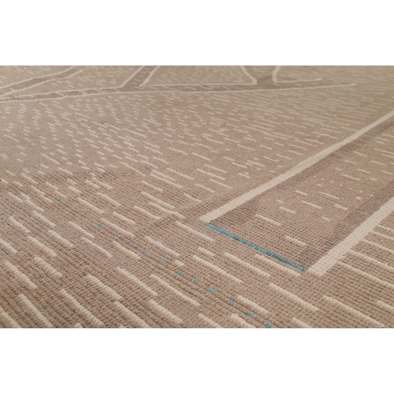 Earth Tone Moroccan Oriental Large Area Rug Handmade Brown Wool Carpet - 10'3"x 14'5"