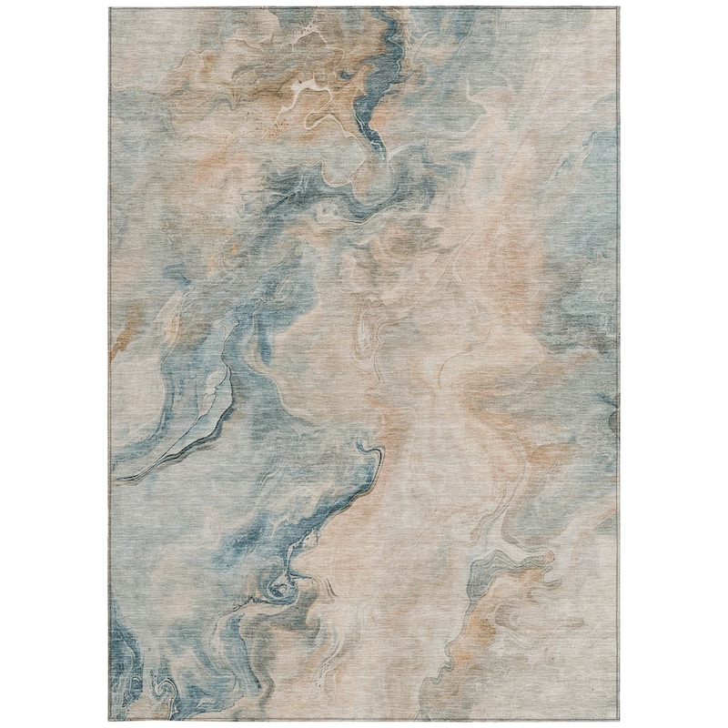 HomeRoots Abstract Modern Rectangle Outdoor Rug