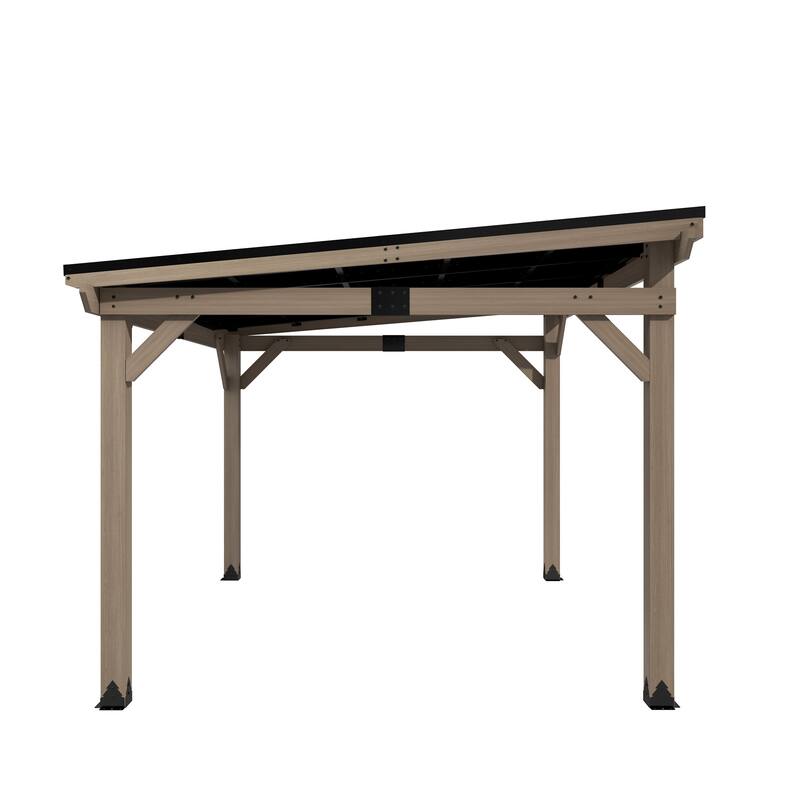 Outdoor Hardtop Gazebo, Cedar Wood Gazebo with Galvanized Steel‌ Roof