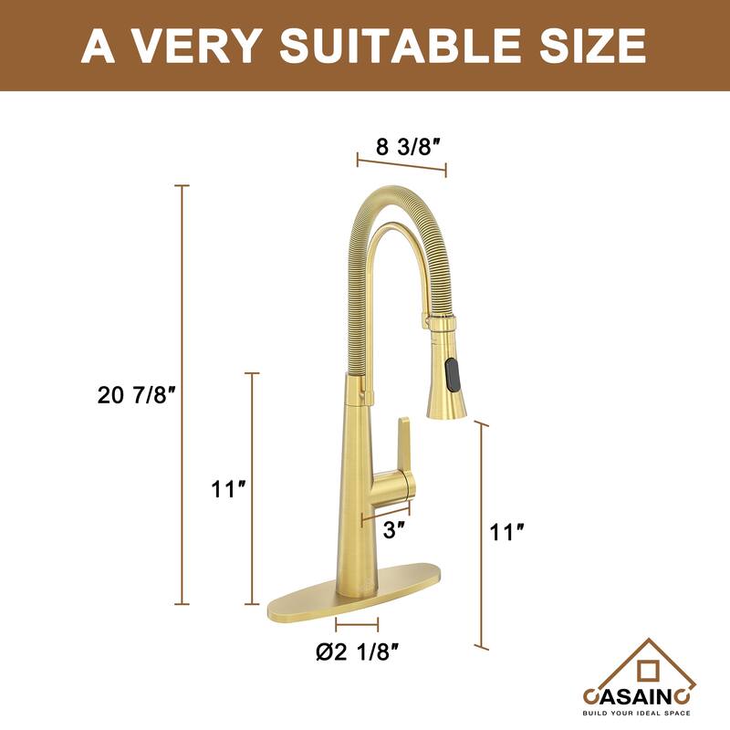 Single-Handle Kitchen Faucet with Dual Function Sprayhead