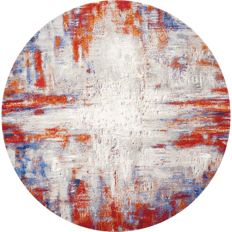 Nourison Twilight Abstract Area Rug - 8' Round - Ivory/Multicolor - Round