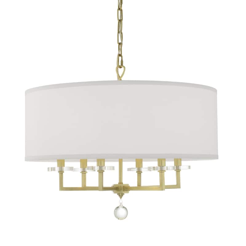 Crystorama Lighting Group Paxton 6 Light 26" Wide Drum Chandelier - Aged Brass