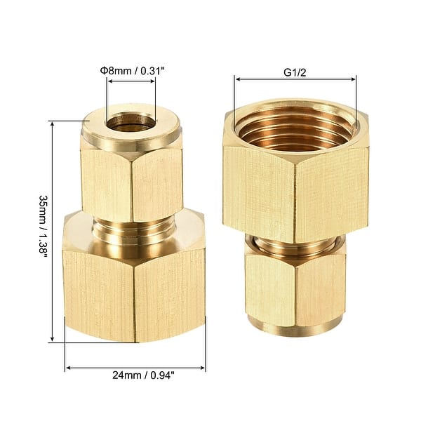 Compression Tube Fitting Female Threads Tubes Straight Coupling Adapter ...