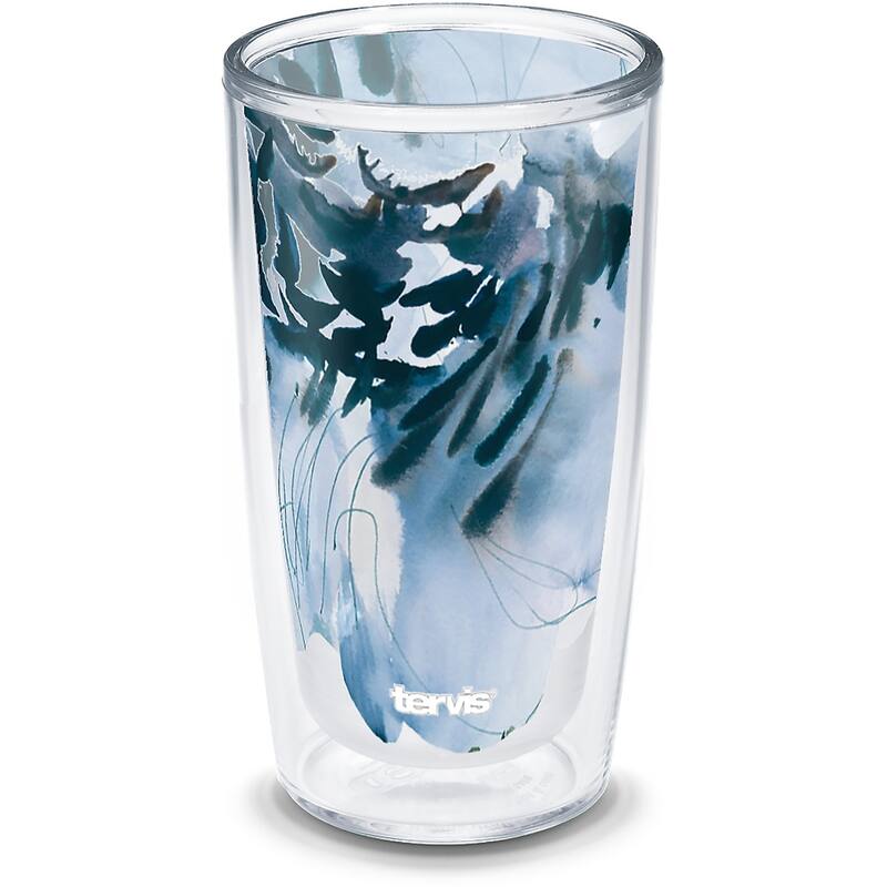 Tervis Kelly Ventura Crystal Blue Collection Made in USA Double Walled Insulated Travel Tumbler, Bloom Slate - 16oz - 16oz