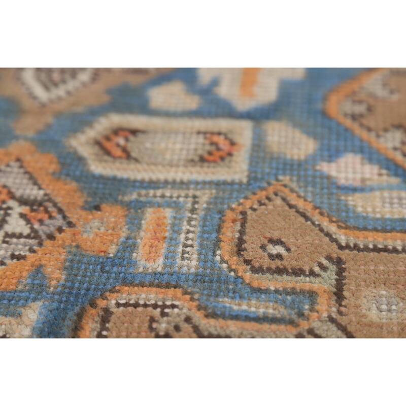 Brown Tabriz Persian Area Rug Hand-Knotted Geometric Wool Carpet - 6'5"x 9'8"