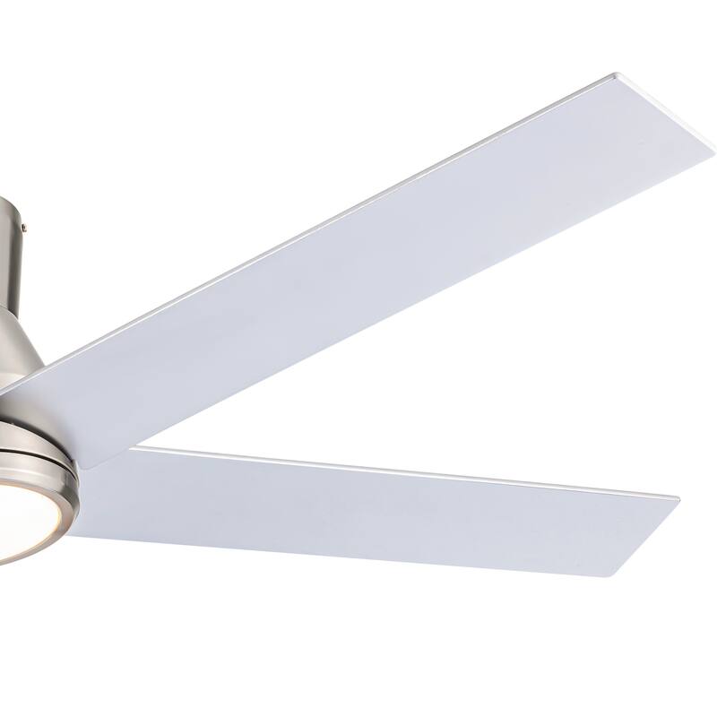 YUHAO AeroLite 48 in. Indoor White Low Profile Standard Ceiling Fan with Bright White Integrated LED Light Kit, Remote Included