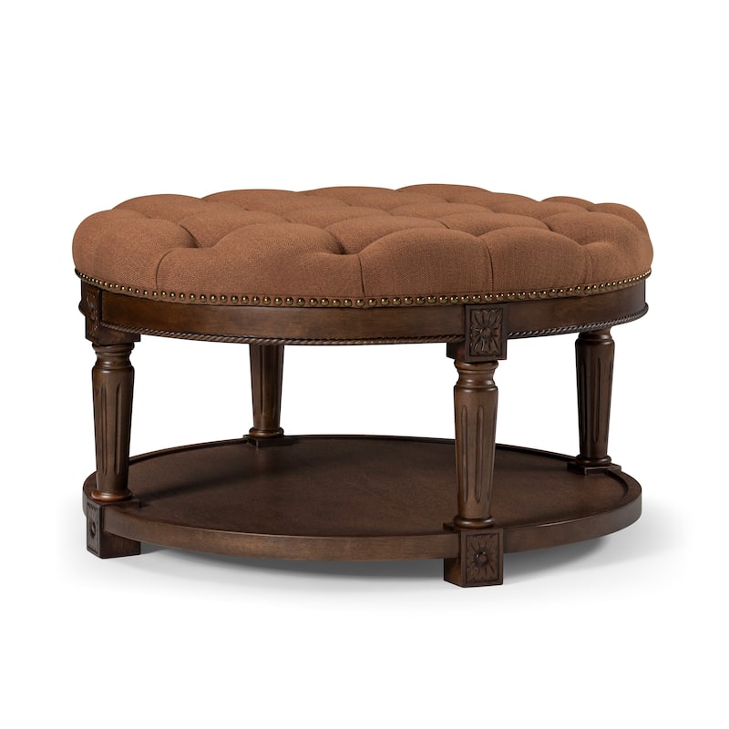 Maven Lane Mesa Round Upholstered Coffee Table