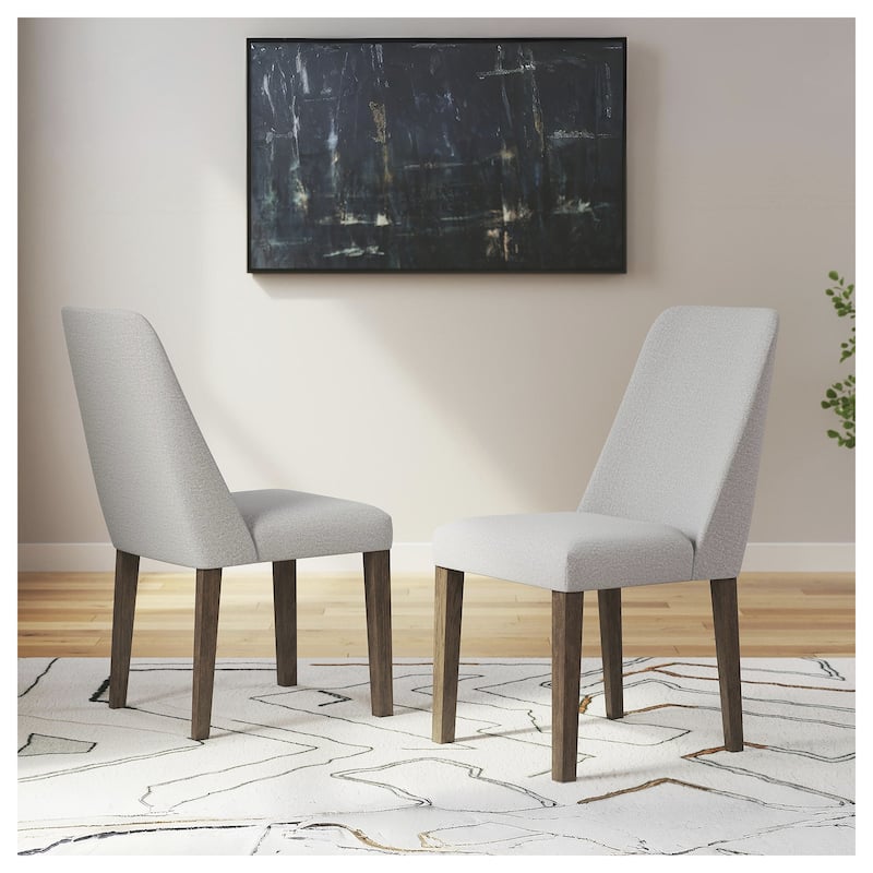 Signature Design by Ashley Lyncott Gray/Brown Dining Upholstered Side Chair (Set of 2) - 18"W x 24"D x 36"H - 18"W x 24"D x 36"H - Dining Height - Grey - Set of 2