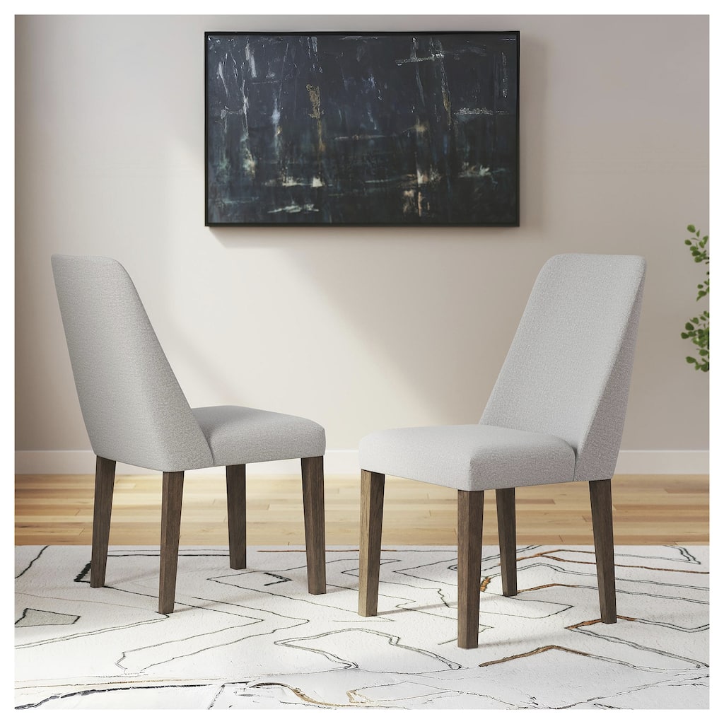 Signature Design by Ashley Lyncott Gray/Brown Dining Upholstered Side Chair (Set of 2) - 18"W x 24"D x 36"H
