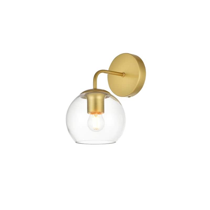 Genis 1 Light Black and Clear Bath Sconce