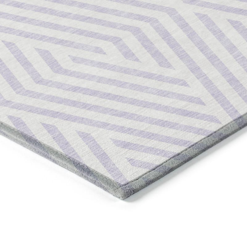 Machine Washable Indoor/ Outdoor Modern Diamonds Chantille Rug