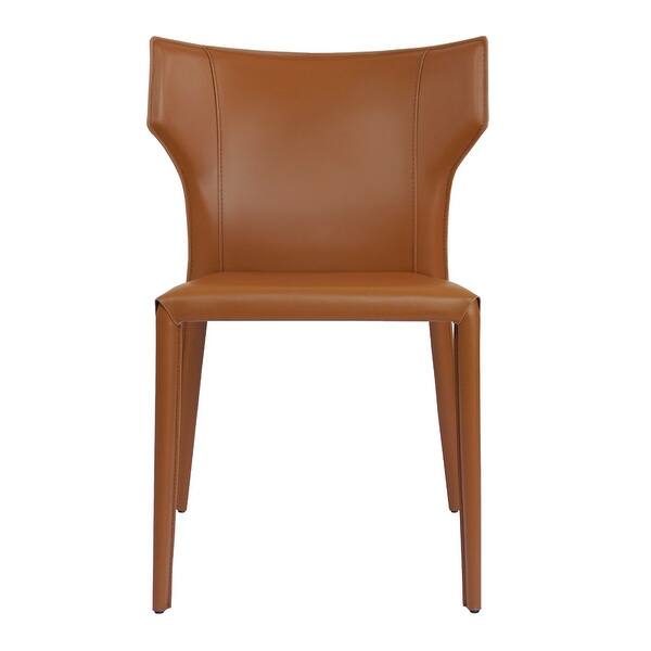 slide 1 of 13, Adoro Mid-century Modern Wingback Leatherette Contract Chair Cognac
